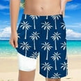 thumbnail image 1 of FASHOFT Boys Swim Trunks with Boxer Brief Liner Compression Boy Bathing Suit Quick Dry Beach Swimsuit Swim Shorts Navy, 1 of 5