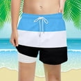thumbnail image 1 of FASHOFT Boys Swim Trunks with Mesh Liner Color Block Comfortable Swimming Shorts Stretchy Quick Dry Kids Board Shorts Sky Blue, 1 of 4