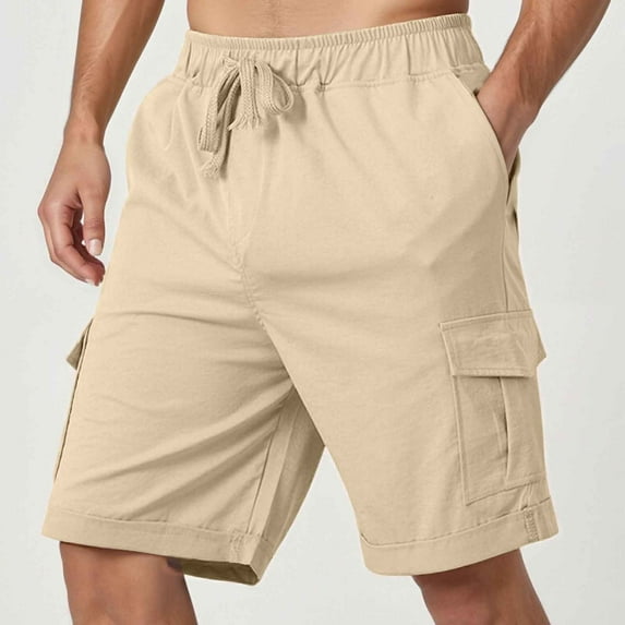 FASHOFT Cargo Shorts for Men Casual Golf Lightweight Stretch Shorts Hiking Work Summer Shorts with Multiple Pockets Khaki XL