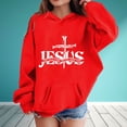 thumbnail image 1 of FASHOFT Christian Hoodies for Girls Bible Verse Religious Christian Sweatshirt Hooded Pullover with Pocket Long Sleeve Fall Tops Red 8-9 Years, 1 of 4