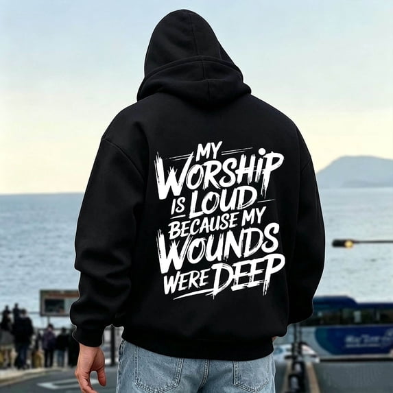 FASHOFT Christian Jesus Saves Hoodies for Men Inspirational Religious Faith Sweatshirt Vintage Bible Verse Graphic Pullovers Tops Streetwear Black L