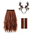thumbnail image 1 of FASHOFT Christmas Costumes For Women Reindeer Antler Reindeer Costume Set Reindeer Antler Reindeer Festive Party Performance Wear For Cosplay Party Outfit L, 1 of 4