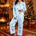 thumbnail image 1 of FASHOFT Christmas Pajamas for Women Set Silk Satin Xmas Print Button up Shirts and Pants 2 Piece Christmas Pjs Soft Holiday Long Sleeve Sleepwear Loungewear XL, 1 of 5