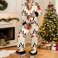 thumbnail image 1 of FASHOFT Christmas Pajamas for Women Set Feather Xmas Graphic Long Sleeve Button Down Pjs Soft 2 Piece Pants Sets Notch Collar Loungewear L, 1 of 5