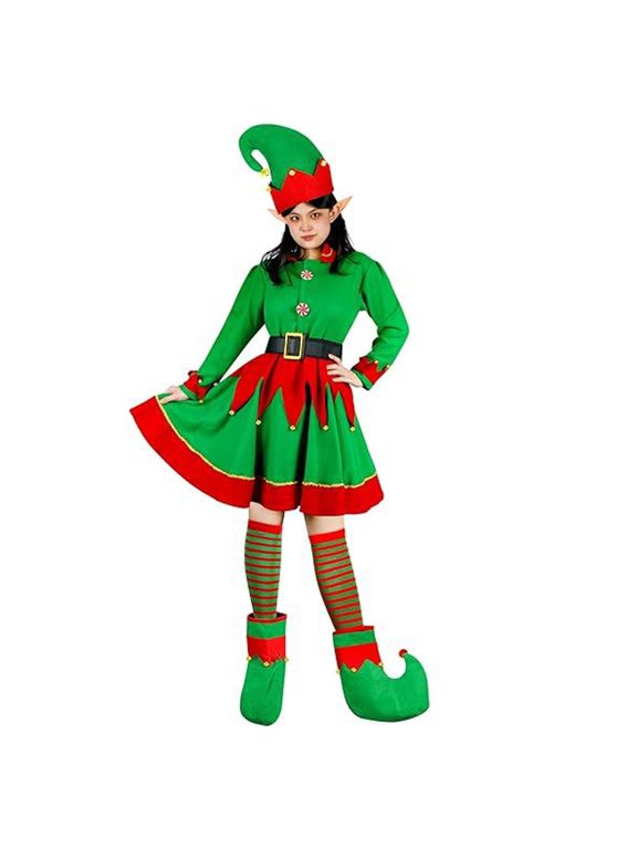 Christmas Party Dresses For Women Elf Santa Claus Dress Holiday Party Cosplay Performance Outfit For Cosplay Party Outfit XXXL