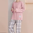 thumbnail image 1 of FASHOFT Comfy Pajamas for Women Set 2 Piece Plaid Pjs Long Sleeve Lounge Sets Soft Gingham Nightwear with Pockets Pink XXL, 1 of 5