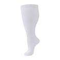 thumbnail image 1 of FASHOFT Compression Socks For Women Solid Color Plus Size Thigh High Socks Elastic Pressure Design Comfortable Long Socks For Daily Wear Travel And Leg Care Use Womens Hosiery White, 1 of 3