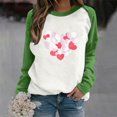 thumbnail image 1 of FASHOFT Crewneck Valentine Day Sweatshirt for Women Love Heart Graphic Shirts Valentine's Day Gift for Her Oversized Hoodies Green M, 1 of 4