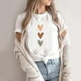 thumbnail image 1 of FASHOFT Cute Valentines Shirts for Women Love Heart Graphic Tees Crewneck Short Sleeve Funny Casual Valentine's Day T-Shirt Beige L, 1 of 4