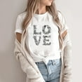thumbnail image 1 of FASHOFT Cute Valentines Shirts for Women Love Heart Graphic Tees Crewneck Short Sleeve Funny Casual Valentine's Day T-Shirt Grey M, 1 of 4