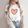 thumbnail image 1 of FASHOFT Cute Valentines Shirts for Women Love Heart Graphic Tees Crewneck Short Sleeve Funny Casual Valentine's Day T-Shirt Yellow L, 1 of 4