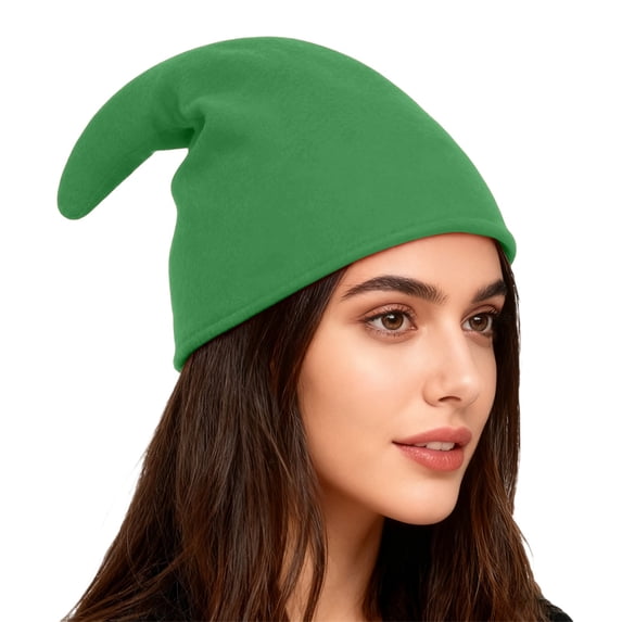 FASHOFT Elf Hat With Curved Horn Christmas Party Cap Novelty Festive Headwear For Holiday Costume Party Hats Green