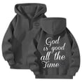 thumbnail image 1 of FASHOFT Faith Quarter Zip up Hoodies for Women Christian Bible Verse Religious Sweatshirt God Is Good All The Time Long Sleeve Pullover Tops GY2 S, 1 of 4