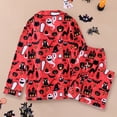 thumbnail image 1 of FASHOFT Funny Halloween Pajama Sets for Women 2 Piece Cute Ghost Pumpkin Printing Button Down Shirts and Pants Matching Pajamas Loung Set Red S, 1 of 8
