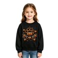 thumbnail image 1 of FASHOFT Girls Halloween Sweatshirt Ghost Graphic Pullover Tops Halloween Outfit Kids Long Sleeve Shirt Fall Tops Spooky Season Sweater Black 5-6 Years, 1 of 3