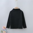thumbnail image 1 of FASHOFT Girls Neck Long Sleeve Shirts Relaxed Fit T Shirts Fall Layer Tops Solid Basic Tees Black 3-4 Years, 1 of 5