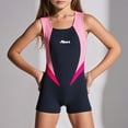 thumbnail image 1 of FASHOFT Girls One Piece Rash Guard Swimsuit Kids Water Sport Short Swimsuit UPF 50+ Sun Protection Bathing Suits Pink 5-6 Years, 1 of 4