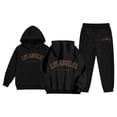 thumbnail image 1 of FASHOFT Girls Sweatsuit Oversized Graphic Hoodie and Sweatpants Tracksuit Fall Winter 2 Piece Girls' Clothing Sets Kids Jogging Set Black, 1 of 7