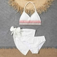 thumbnail image 1 of FASHOFT Girls Swimsuit 3 Piece Bikini Set Girl Adjustable Straps Bathing Suit Summer Beach Swimwear White 8-9 Years, 1 of 5