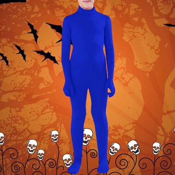 FASHOFT Halloween For Boys Invisibility Full Body Bodysuit Cosplay Outfit Stretchy Lightweight Jumpsuit Role Play Fancy Dress Party Stage Wear Toddler Boy Halloween Blue XL