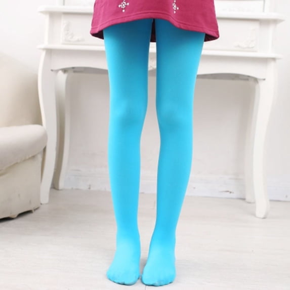 FASHOFT Halloween For Girls Velvet Dance Tights Sheer Stockings Stretchy Leggings Slim Fit Base Pants Gymnastics Practice Wear Kids Halloween Light blue 6-8 Years