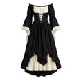 thumbnail image 1 of FASHOFT Halloween for Women Renaissance Faire Off Shoulder Lace Dress Cosplay Plus Size Gothic Dress Clothes L, 1 of 5