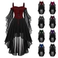 thumbnail image 1 of FASHOFT Halloween Dress for Women Renaissance Vampire Butterfly Sleeve Mesh Gothic Outfit Halloween XXXL, 1 of 5