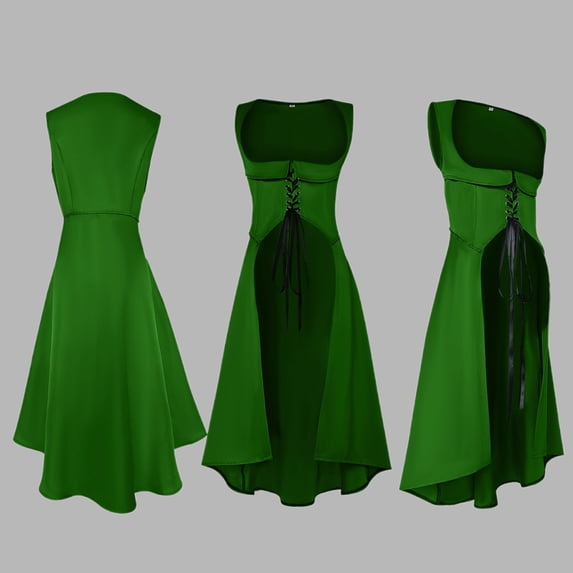 FASHOFT Halloween Dresses For Women Renaissance Stage Cosplay Vintage Long Dress Role Play Party Gown Theatrical Outfit Halloween XXL