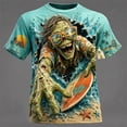 thumbnail image 1 of FASHOFT Halloween Shirts for Men Horror Skeleton Pumpkin Zombie Gothic Novelty Graphic Tees Short Sleeve Crew Neck Funny Graphic T-Shirt Sky Blue L, 1 of 4
