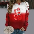 thumbnail image 1 of FASHOFT Heart Graphic Sweatshirt for Women Long Sleeve Valentines Day Crewneck Casual Plaid Heart Graphic Tee Tops Red M, 1 of 4