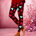 thumbnail image 1 of FASHOFT High Waisted Valentines Day Leggings for Women Soft Love Heart Printing Legging Tights Casual Yoga Pants Red M, 1 of 5