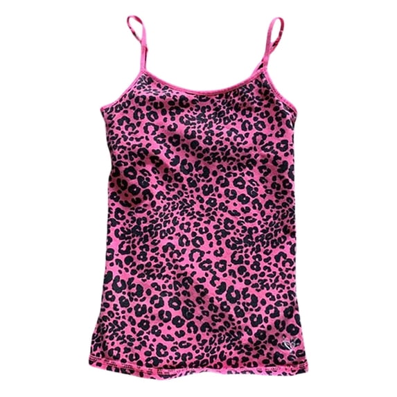 FASHOFT Leopard Tank Tops For Women Spaghetti Strap Fashion Casual Versatile Slim Fit Cheetah Print Daily Cami Top Basic Tanks L