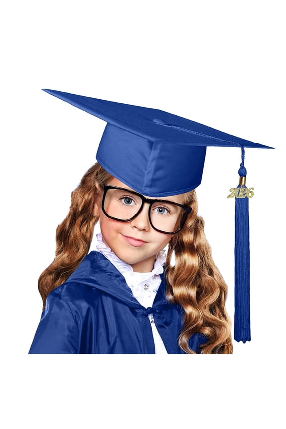 Matte Kindergarten & Preschool Graduation Cap for Kids with 2026 Tassel Navy S
