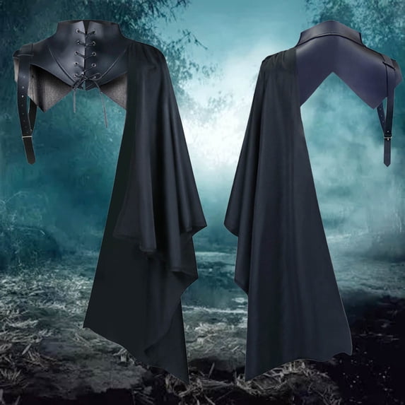 FASHOFT Men's Vampire Cape Halloween Retro Cloak Cosplay Outfit Theme Party Stage Performance Fancy Dress Up Halloween L