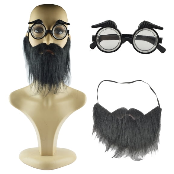 FASHOFT Men's Halloween Novelty Glasses Mustache Prop Set Funny Disguise Kit Prank Cosplay Accessory Party Dress Up Halloween One Size