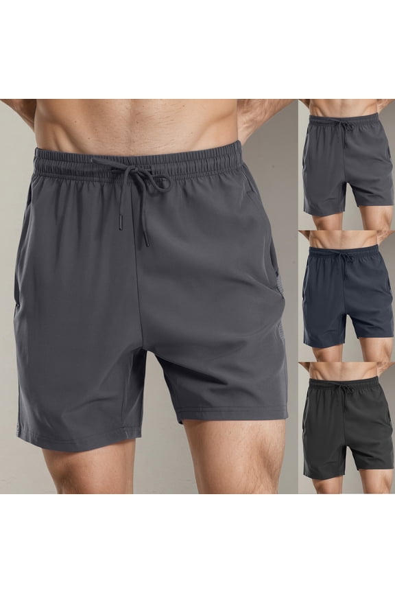 Mens Athletic Shorts Ice Silk Breathable Elastic Waist Loose Casual Fitness Running Daily Outdoor Lightweight Sportswear Gym Shorts Black XL