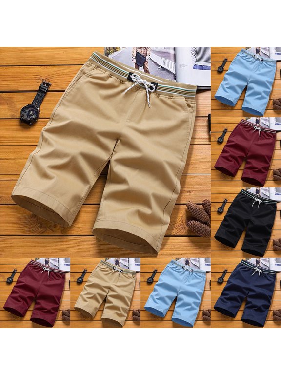 Mens Board Shorts Casual Pants Summer Men Washed Cotton Cargo Shorts Japanese Foreign Trade Knee Length Beach Resort Shorts Beach Shorts Black XXXXXL