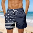 thumbnail image 1 of FASHOFT Mens Swim Trunks 4th of July American flag Print Beach Board Shorts with Pockets Bathing Suits Navy L, 1 of 5