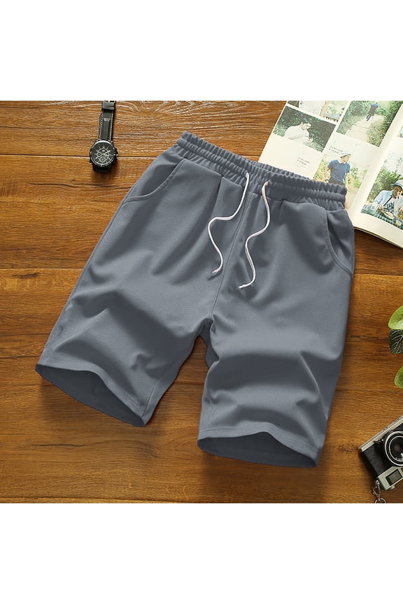 Mens Swim Trunks Knee Length Pants Men Foreign Trade Summer Beach Casual Running Athletic Knee Length Straight Leg Daily Resort Swim Shorts Grey XXXXXL