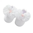 thumbnail image 1 of FASHOFT Newborn Infant Baby Girls Plaid Bow Tie Sock Shoes Princess Soft Sole Anti Slip For Baby Daily Wear Baby Shoes White 6-9 Months, 1 of 7