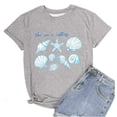 thumbnail image 1 of FASHOFT Oversized Beach Graphic Tees for Women Vintage Crew Neck Short Sleeve Shirts Baggy Summer Vacation Tops Grey XXL, 1 of 2