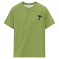 thumbnail image 1 of FASHOFT Palm Trees Graphic Tees for Women Summer Vacation Hawaiian Shirts Short Sleeve Crewneck T-shirt Army Green L, 1 of 3
