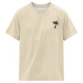 thumbnail image 1 of FASHOFT Palm Trees Graphic Tees for Women Summer Vacation Hawaiian Shirts Short Sleeve Crewneck T-shirt Beige M, 1 of 3