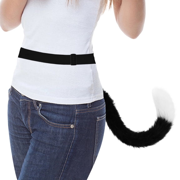 FASHOFT Plush Cat Tail Halloween Cosplay Accessory Handmade Faux Fur Kitten Tail For Anime Expo Party Dress Up Halloween Costume One Size