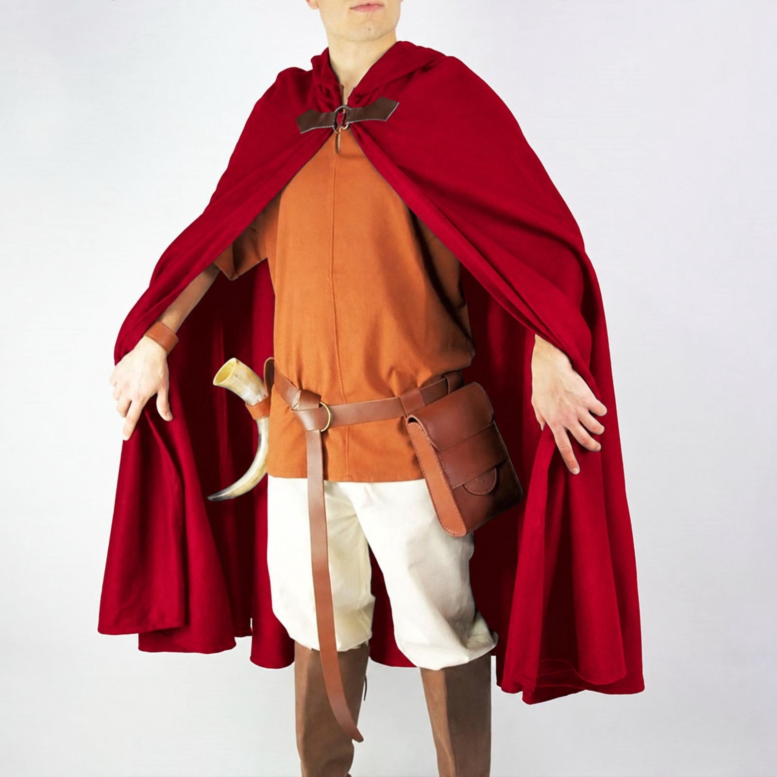 The Cloak Rome FASHOFT Renaissance Cloak with Hood Men Medieval Velvet Cape With Hood ...