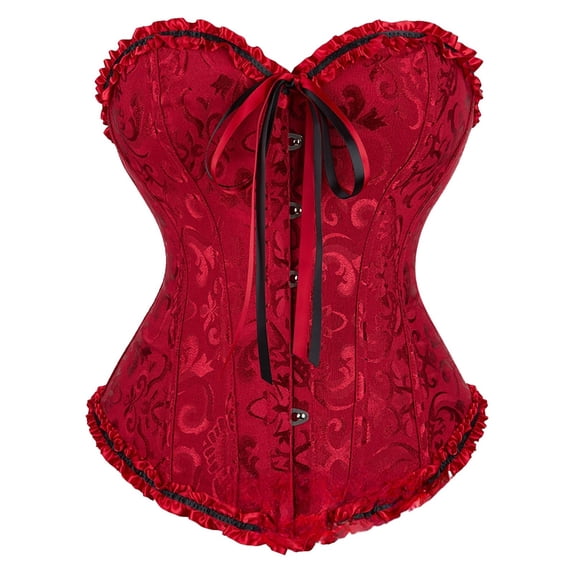 FASHOFT Renaissance Corset Top For Women Court Style Jacquard Body Shaping Top European Tummy Control Waist Cinching Everyday Wear Bustier Jean Corset Top XXXXXXXL
