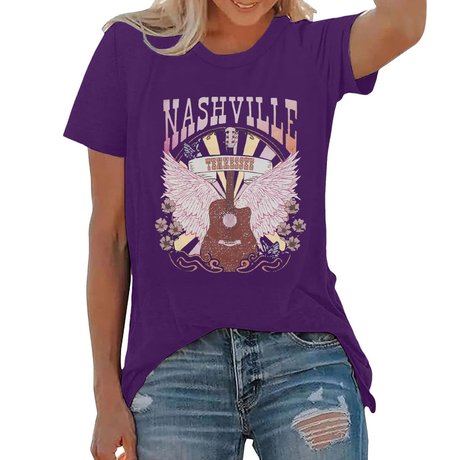 FASHOFT Rock Band T Shirts for Women Country Music Shirt Tops Music ...