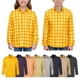thumbnail image 1 of FASHOFT Shirts For Girls Kids Formal Plaid Long Sleeve Button Up Shirt Elegant Daily Casual Outdoor Wear Tops Girls Tops Black 5-6 Years, 1 of 7
