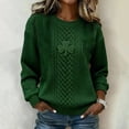 thumbnail image 1 of FASHOFT St Patricks Day Sweaters for Women Fair Isle Shamrock Clover Print Oversized Knit Pullover Long Sleeve Crewneck Tops Green S, 1 of 4