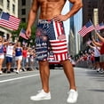 thumbnail image 1 of FASHOFT Swim Trunks for Men 4th of July American flag Print Beach Board Shorts with Pockets Bathing Suit Red L, 1 of 4